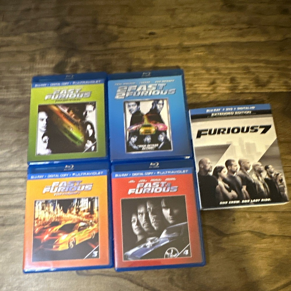Fast & Furious Collection Blu-ray Lot 1-4+ Furious 7, Digital Copy